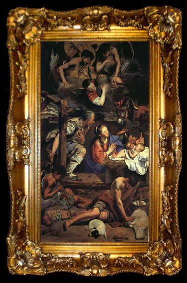 framed  Maino, Juan Bautista del Adoration of the Shepherds, ta009-2